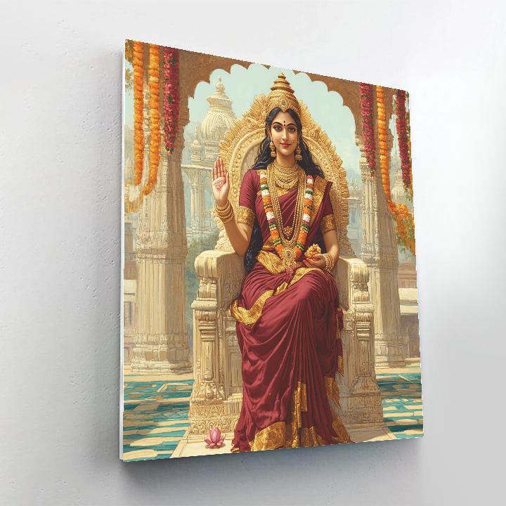 Parvati With The Lion Throne Of Courage Number painting