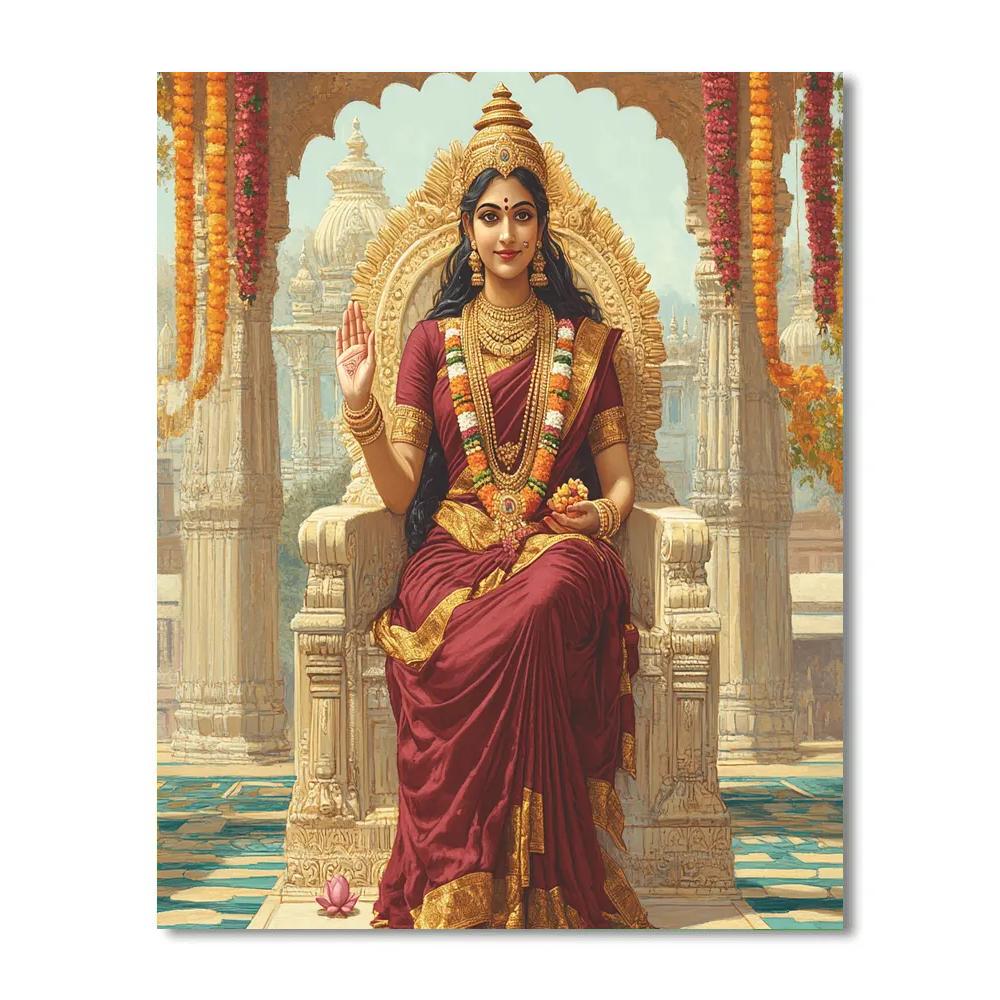 Parvati With The Lion Throne Of Courage Number painting