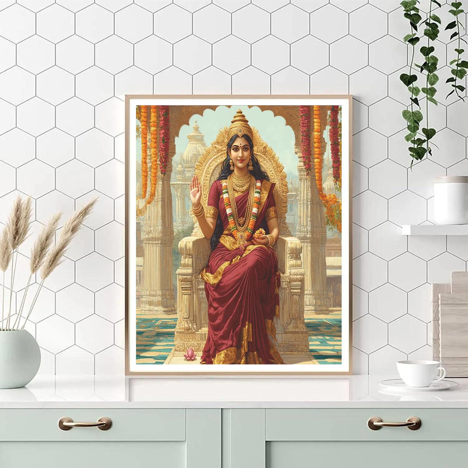 Parvati With The Lion Throne Of Courage Number painting