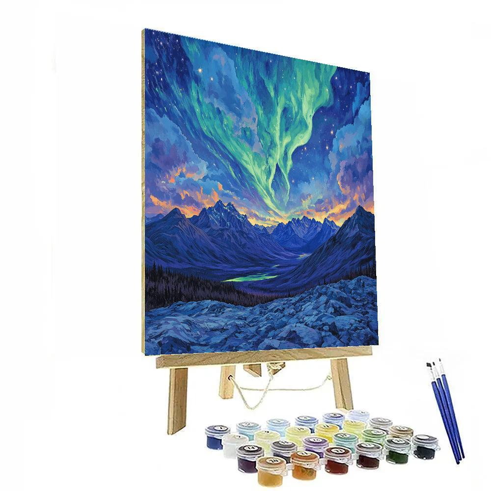 Frederick Varley Inspired Aurora Ashen Peaks Painting by numbers kit