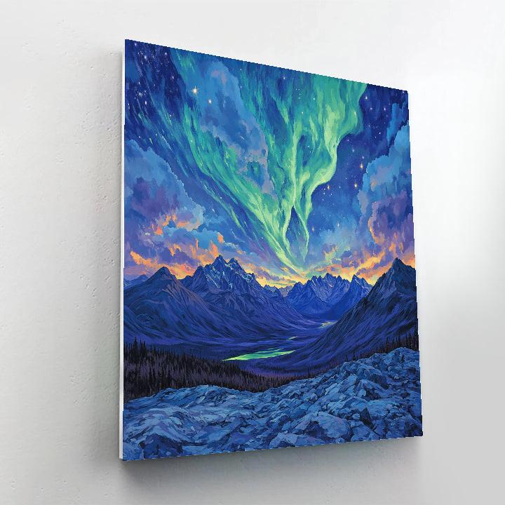 Frederick Varley Inspired Aurora Ashen Peaks Painting by numbers kit