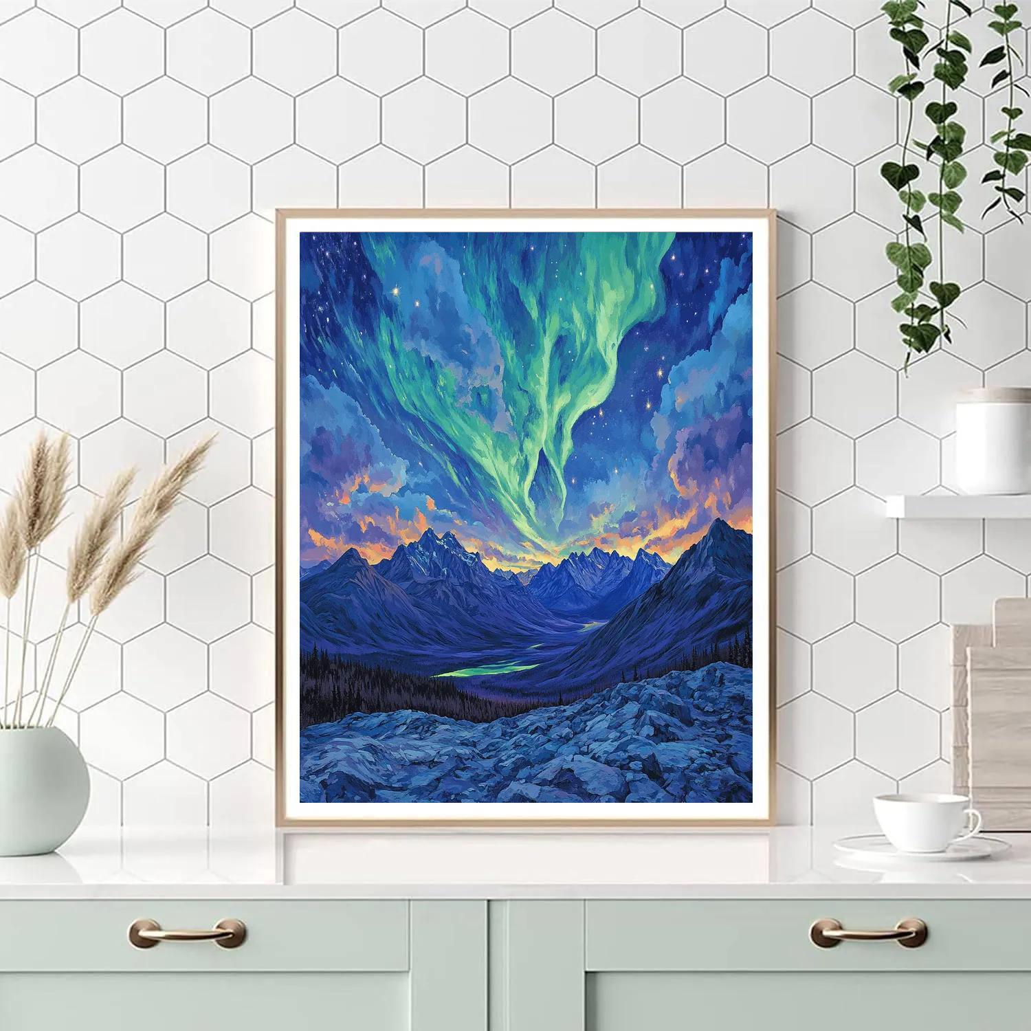 Frederick Varley Inspired Aurora Ashen Peaks Painting by numbers kit