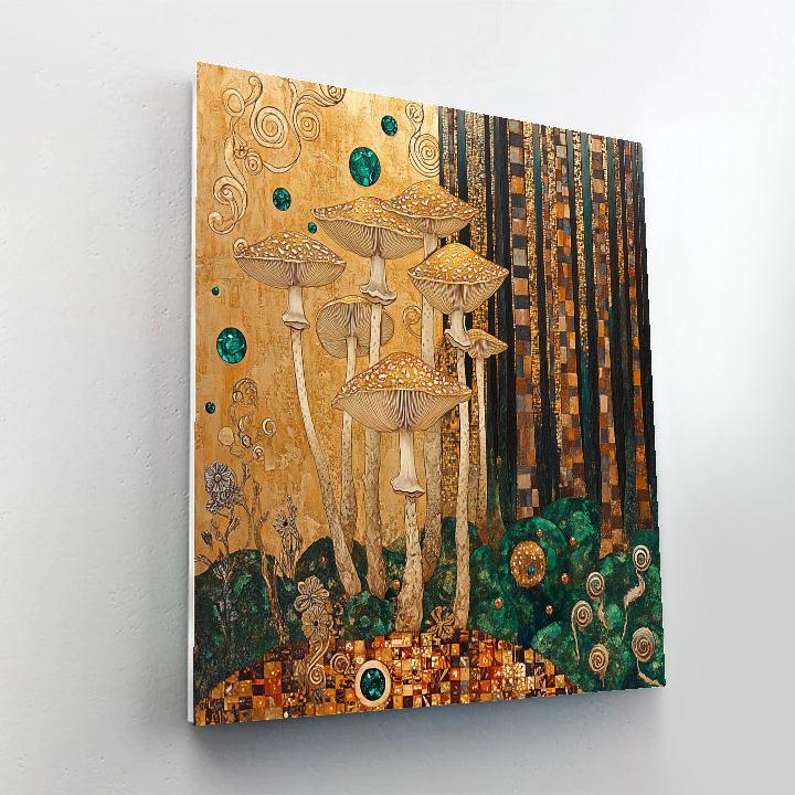 Gustav Klimt Inspired Gilded Mycelium Grove Numbered painting kits