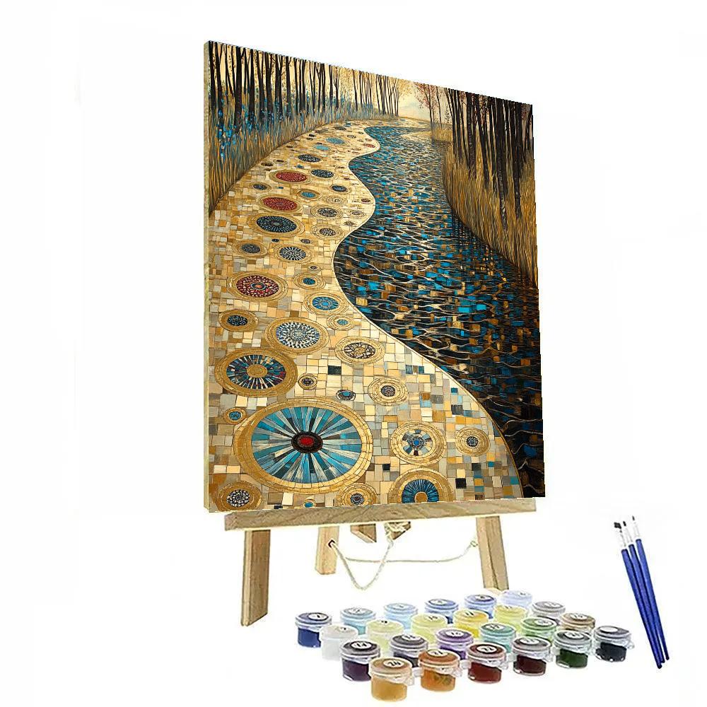 Gustav Klimt Inspired Opaline River Of Constellations painting number kit