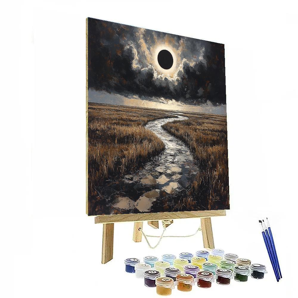 Francisco Goya Inspired Eclipse Over Salt Marsh Number painting