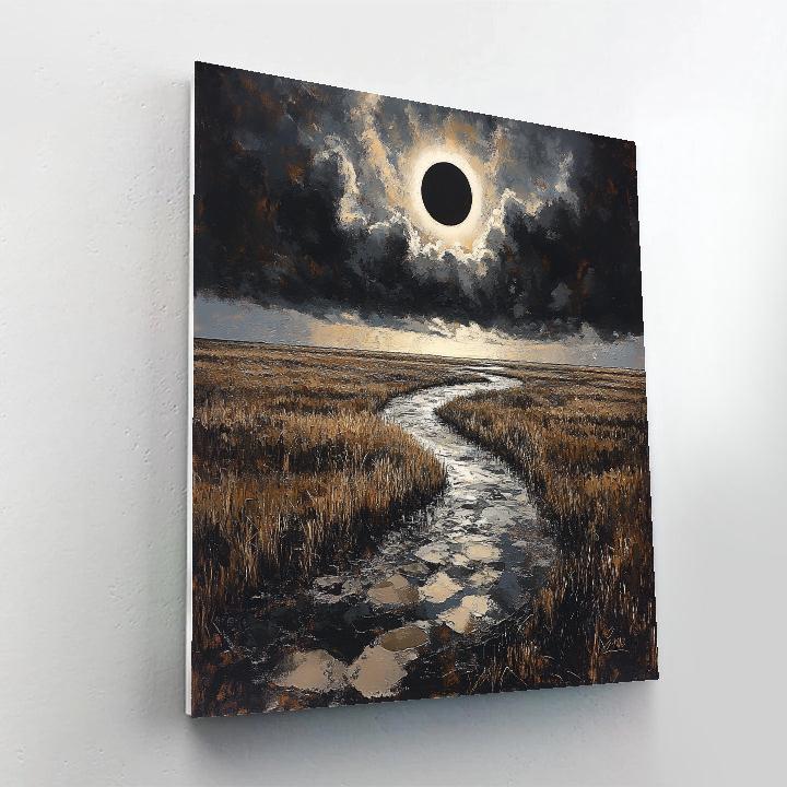 Francisco Goya Inspired Eclipse Over Salt Marsh Number painting