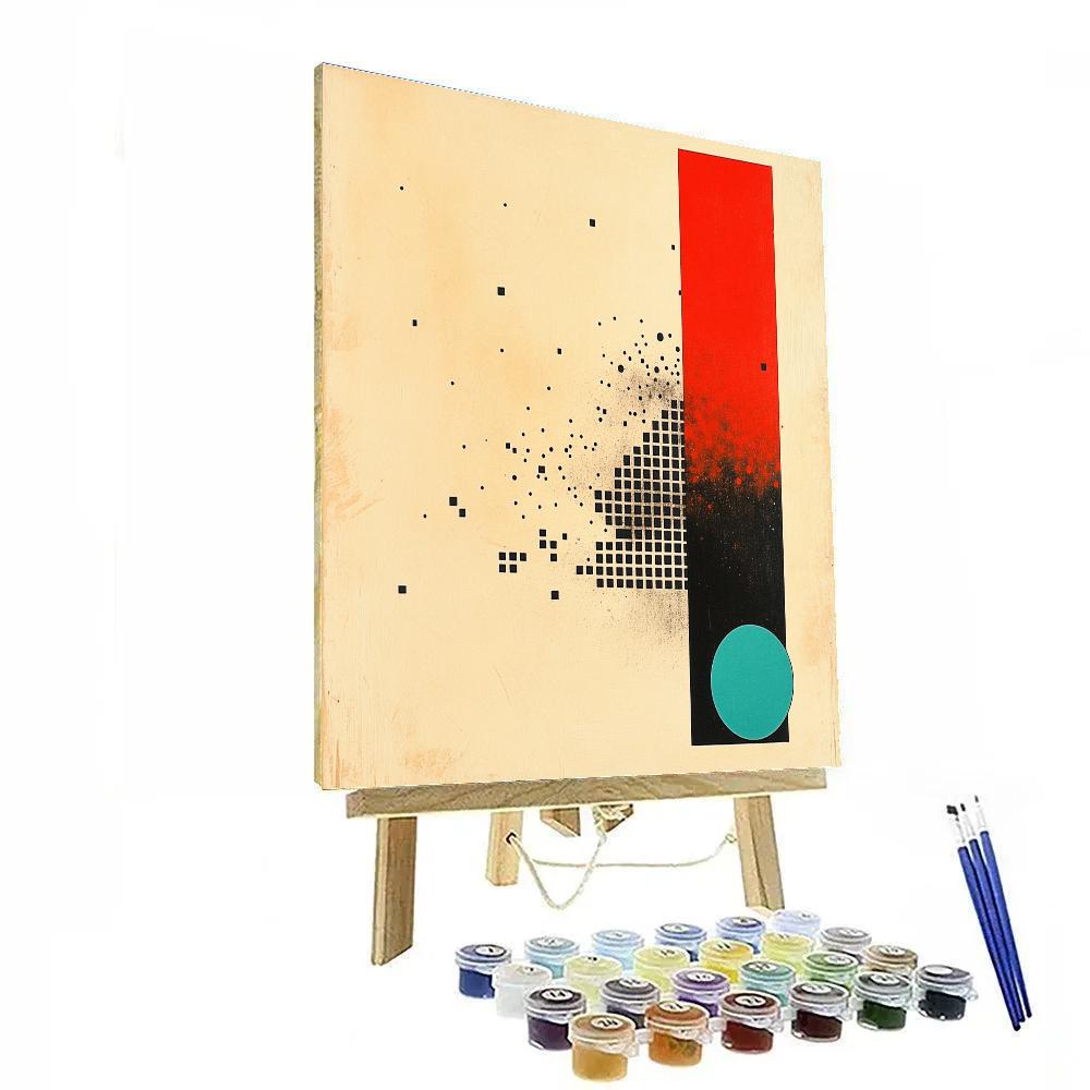 Kazimir Malevich Inspired Cosmic Background Radiation Grid Numbered painting kits