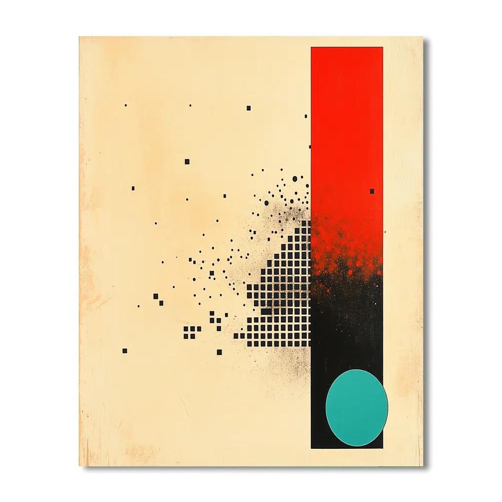 Kazimir Malevich Inspired Cosmic Background Radiation Grid Numbered painting kits