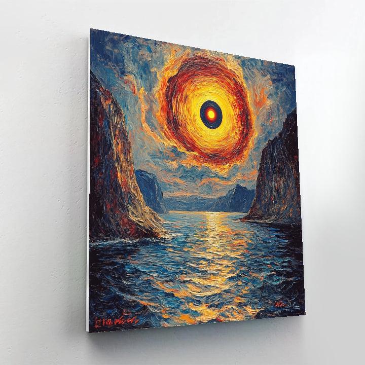 Edvard Munch Inspired Tidal Eclipse Over The Fjord Paint by numbers kits