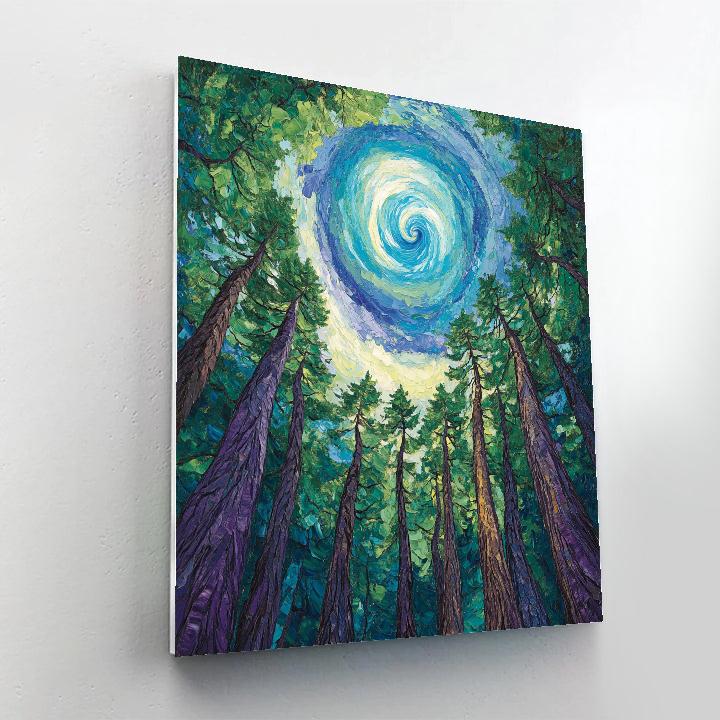 Emily Carr Inspired Aurora Cathedral Cedar Grove Numbered painting kits