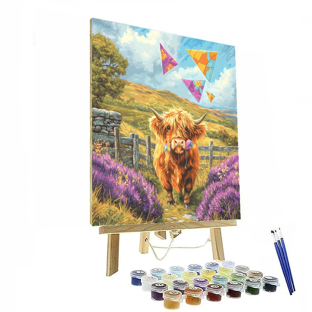 Highland Cow Shepherd Of Paper Kites Paint by numbers kits