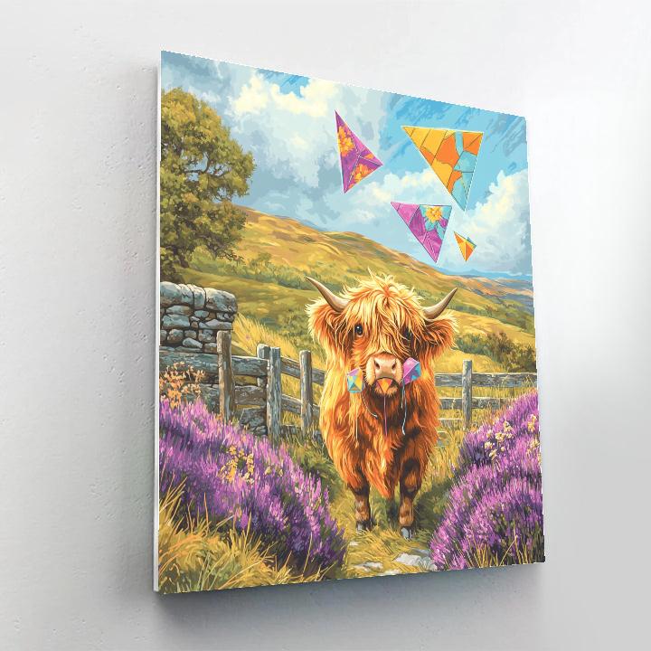 Highland Cow Shepherd Of Paper Kites Paint by numbers kits