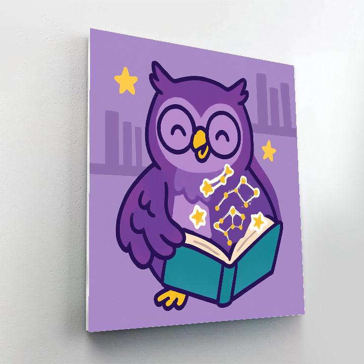 Nebula Library Owl And The Constellation Book Paint by numbers art