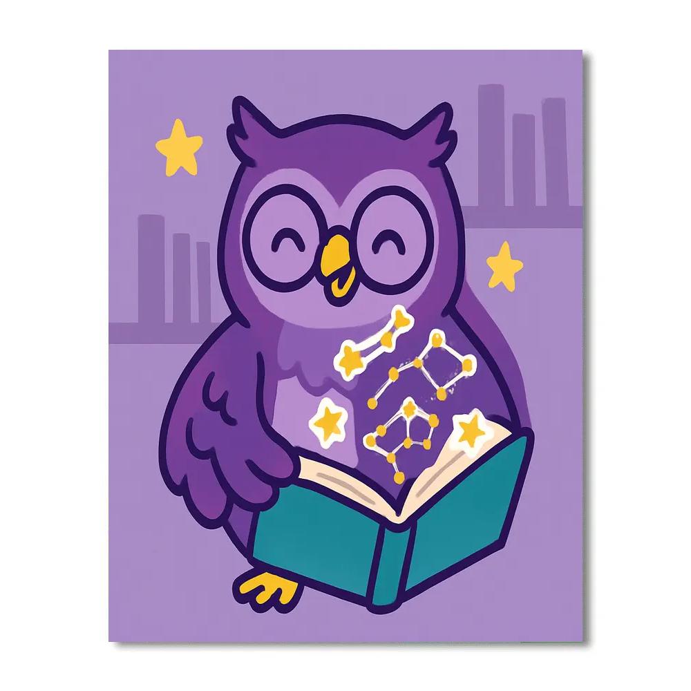 Nebula Library Owl And The Constellation Book Paint by numbers art