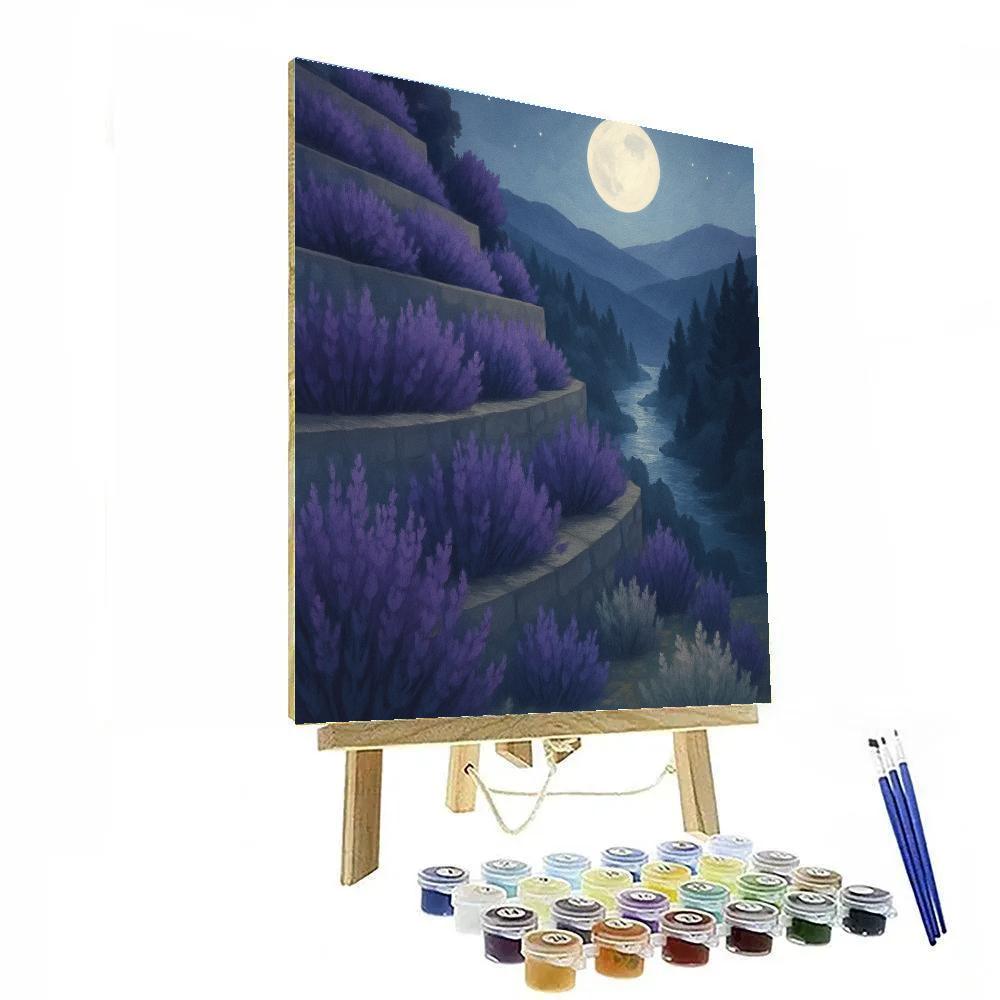 Moonlit Terraces Above The Lavender Gorge Paint by numbers art