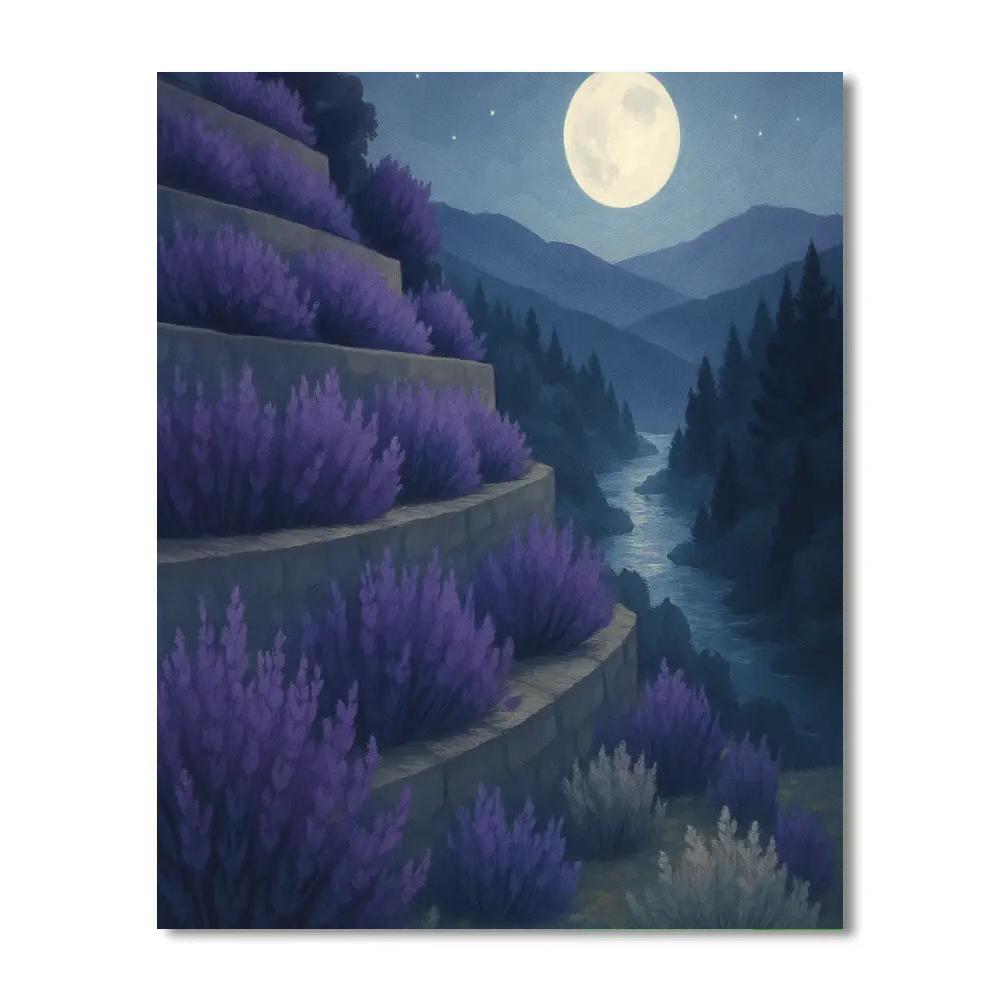 Moonlit Terraces Above The Lavender Gorge Paint by numbers art