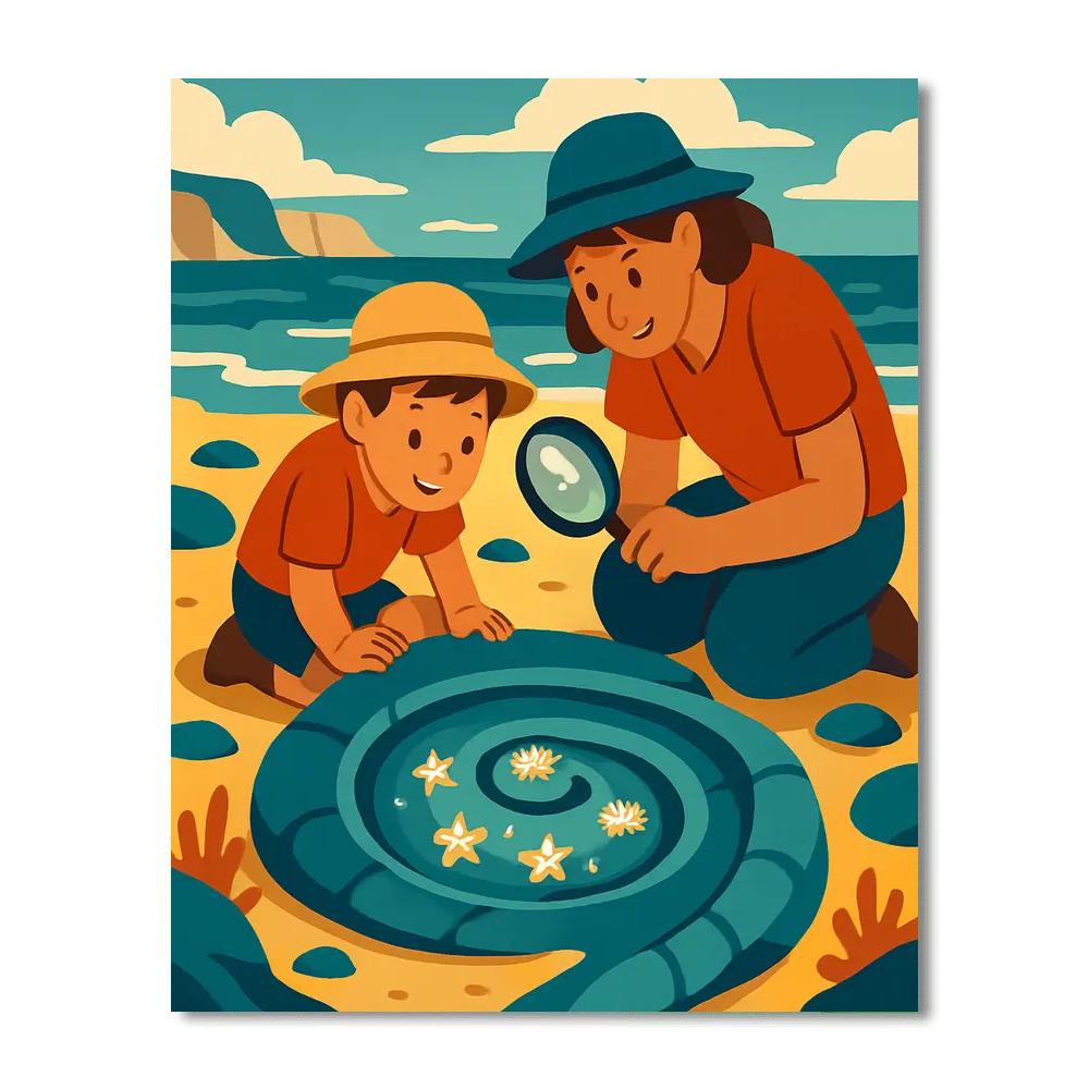 Beach Tidepool Observatory Numbered painting kits