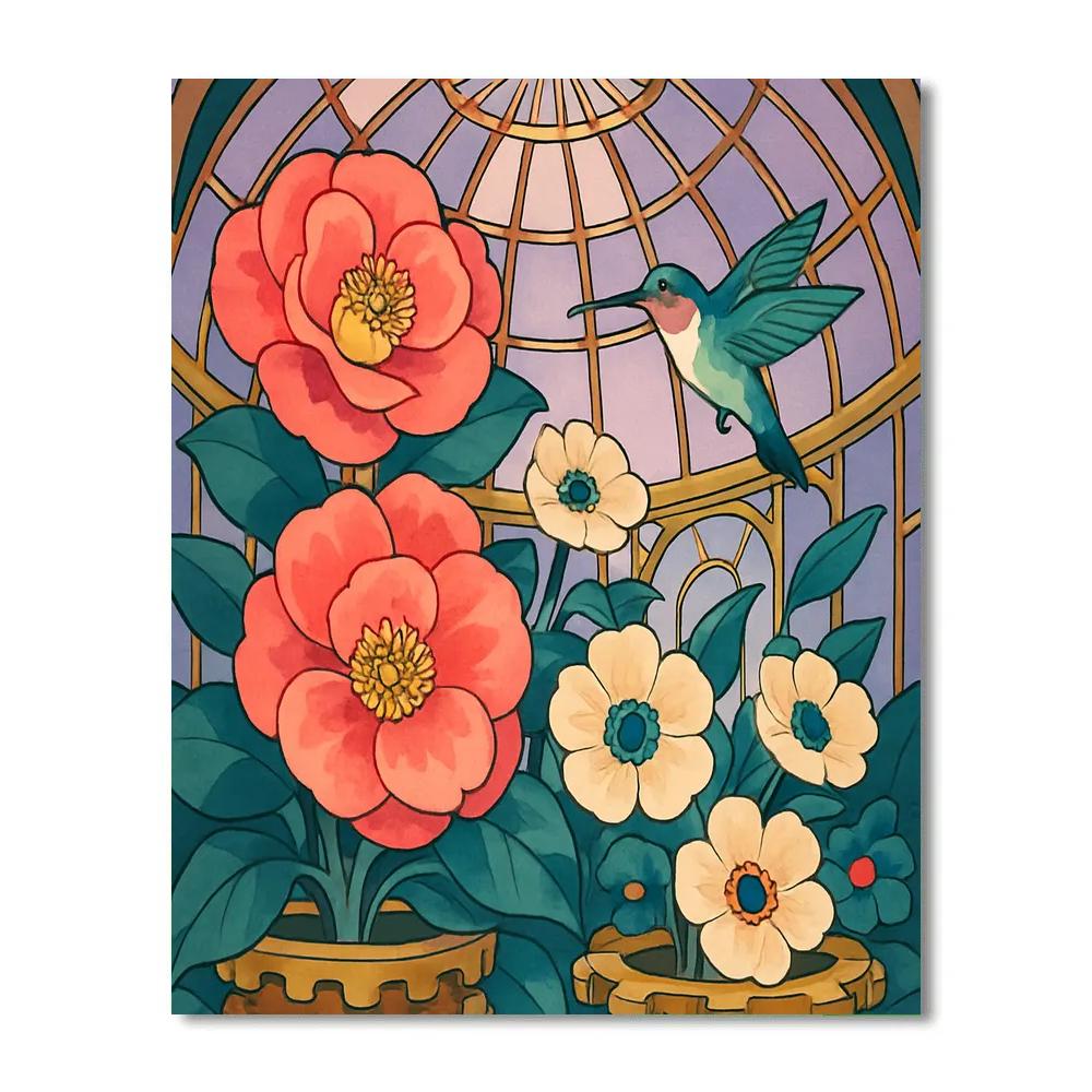 Clockwork Conservatory Flowers painting number kit