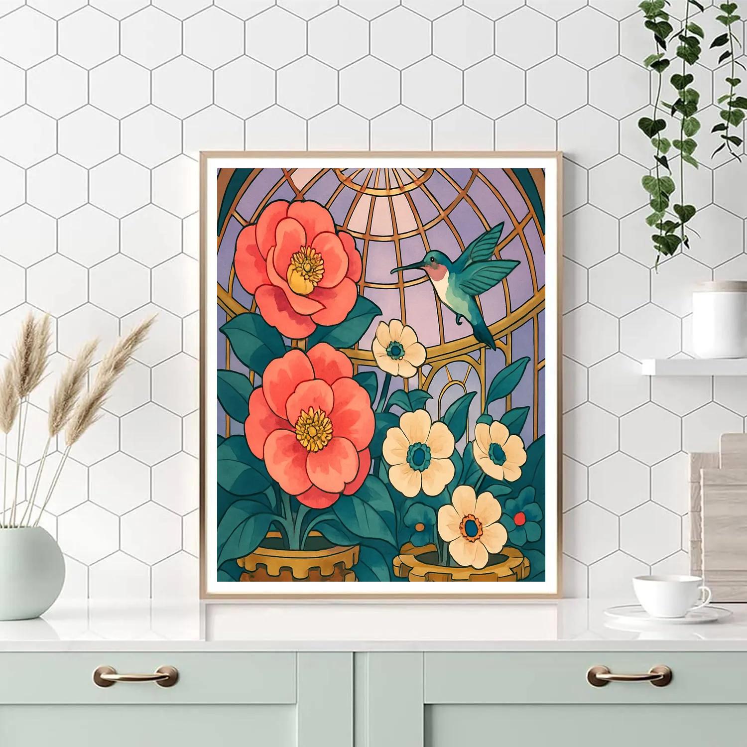 Clockwork Conservatory Flowers painting number kit