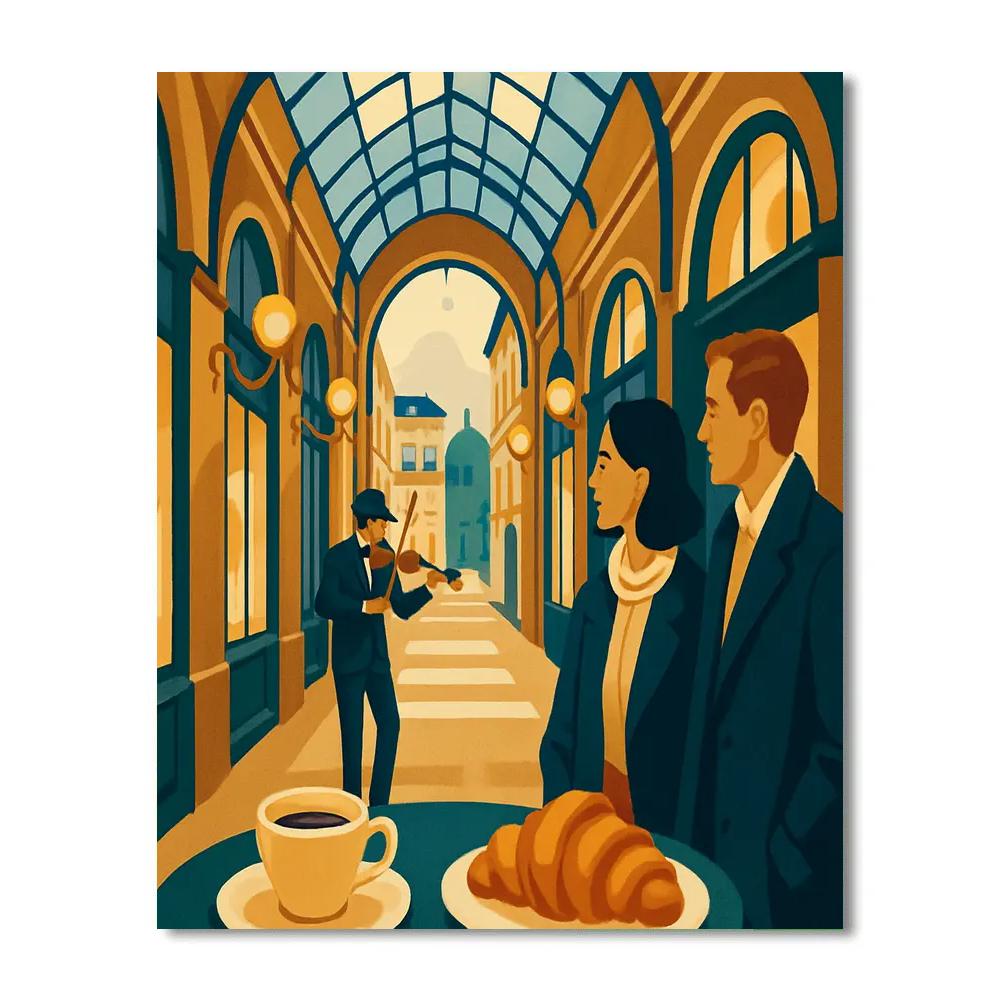 Passageway Sketches With Paris Evening Glow painting number kit
