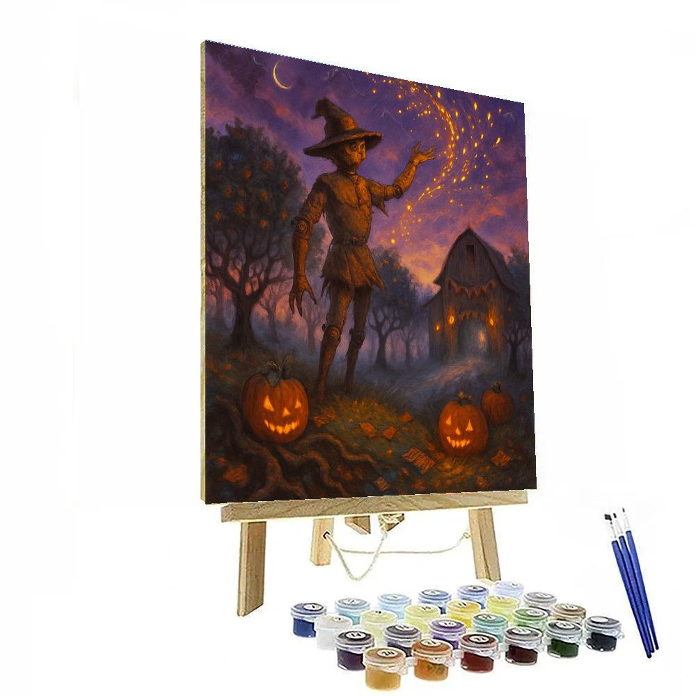 The Clockwork Scarecrow At Ember Orchard Ridge paint by number