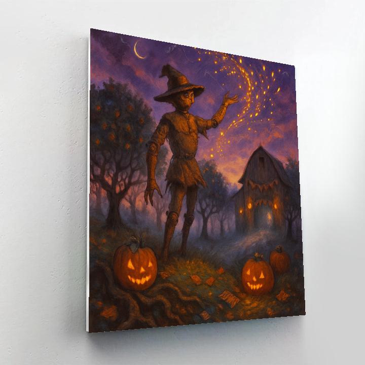 The Clockwork Scarecrow At Ember Orchard Ridge paint by number