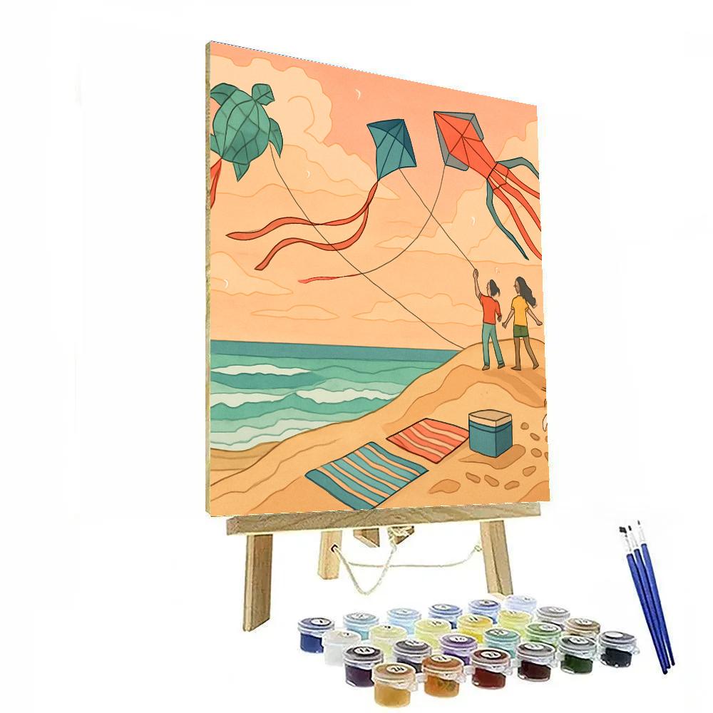 Kite Festival Along The Dune Beach Numbered painting kits