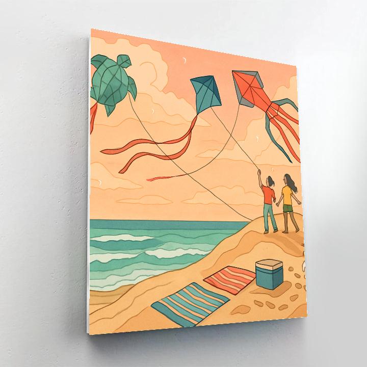 Kite Festival Along The Dune Beach Numbered painting kits