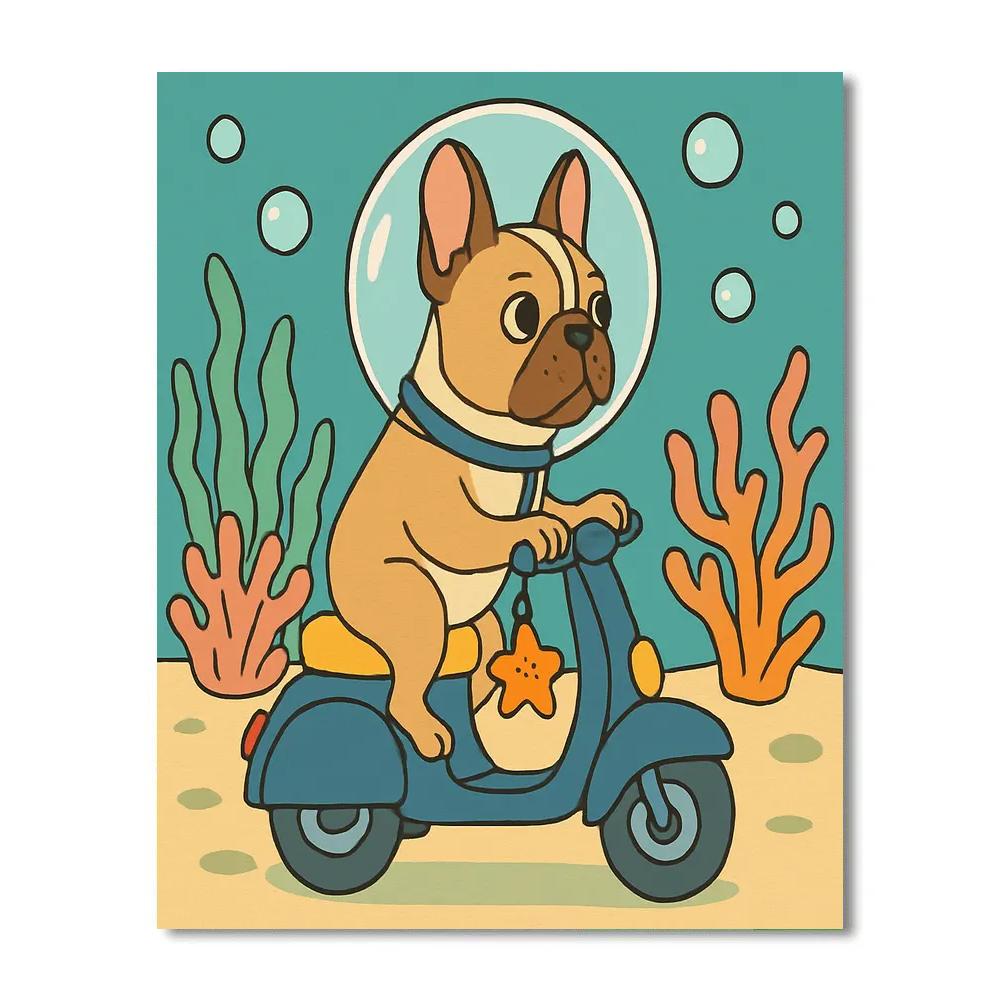 Glass Reef With Dog Explorer Painting by numbers kit