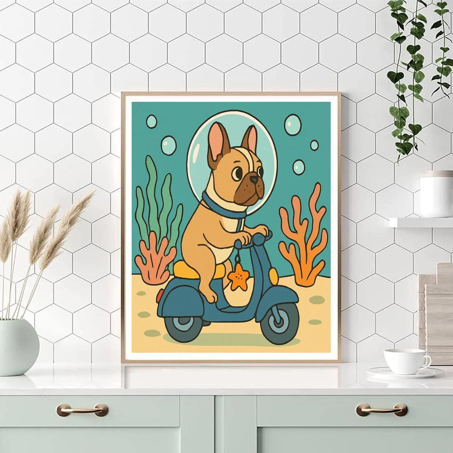 Glass Reef With Dog Explorer Painting by numbers kit