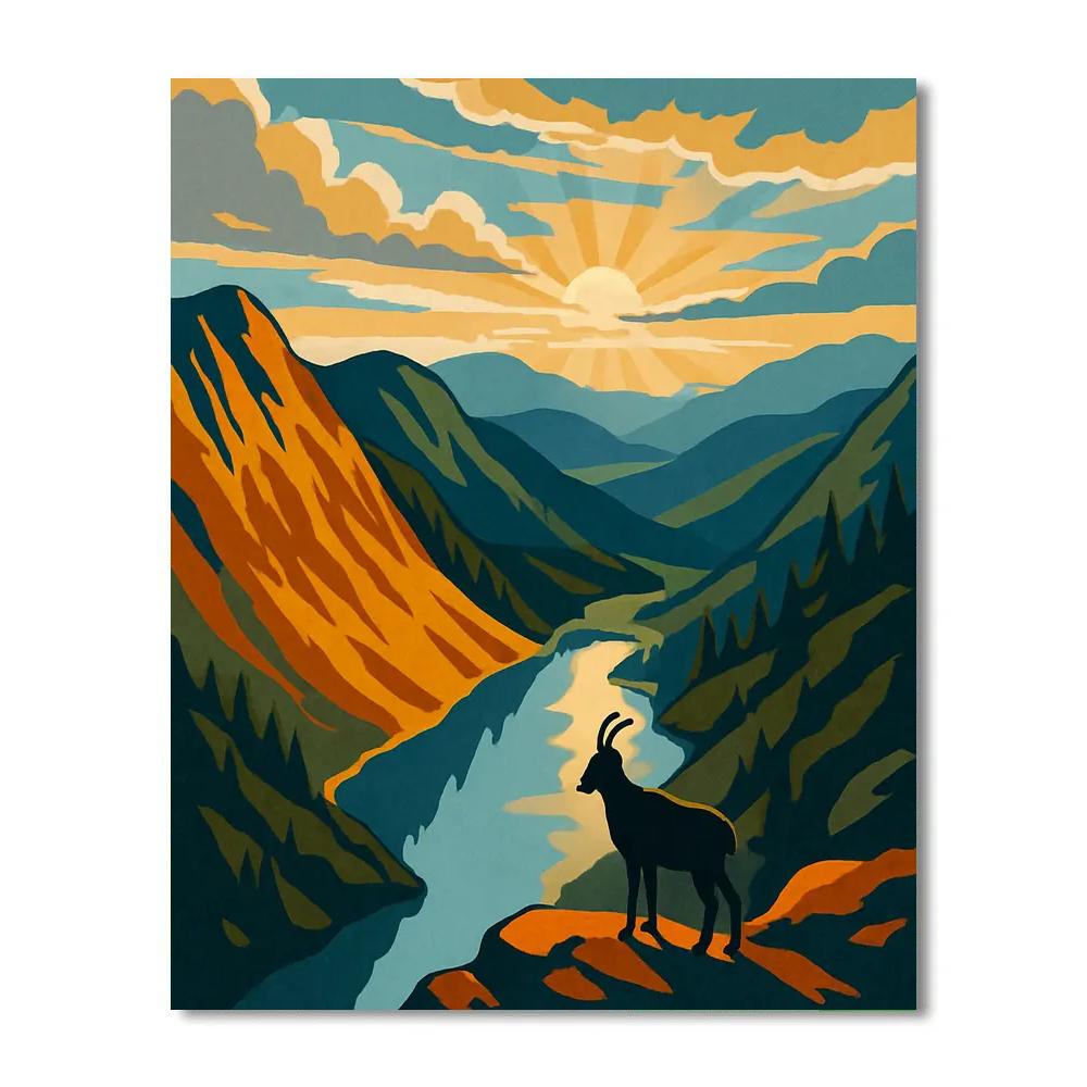 Glassy Ridge Landscape Horizon Numbered painting kits