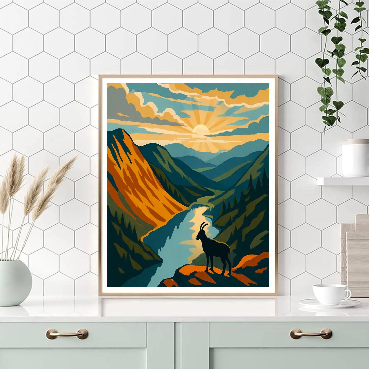 Glassy Ridge Landscape Horizon Numbered painting kits