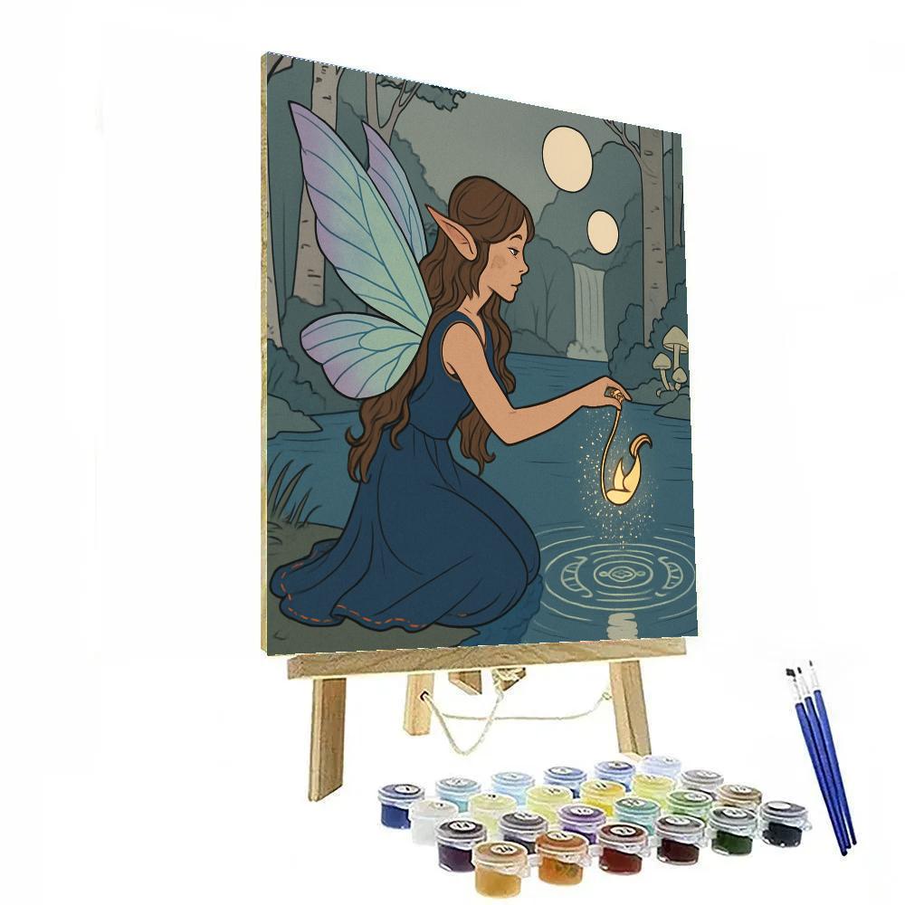 Mirror Lake With Fairy Lantern Rite paint by numbers