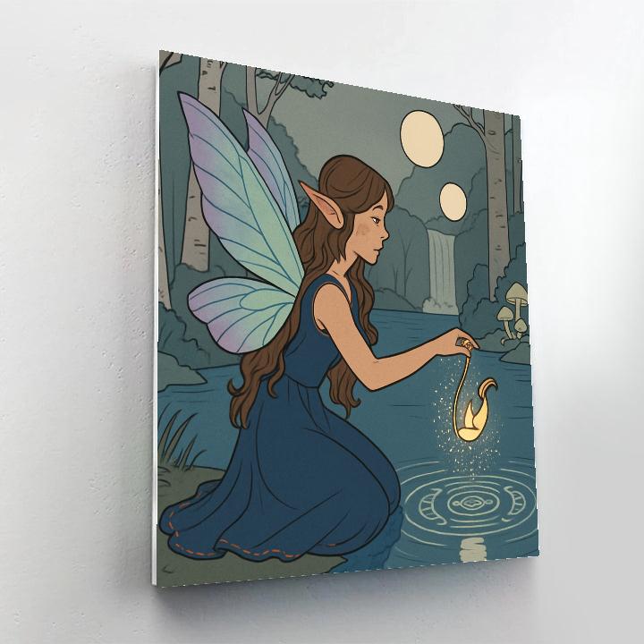 Mirror Lake With Fairy Lantern Rite paint by numbers