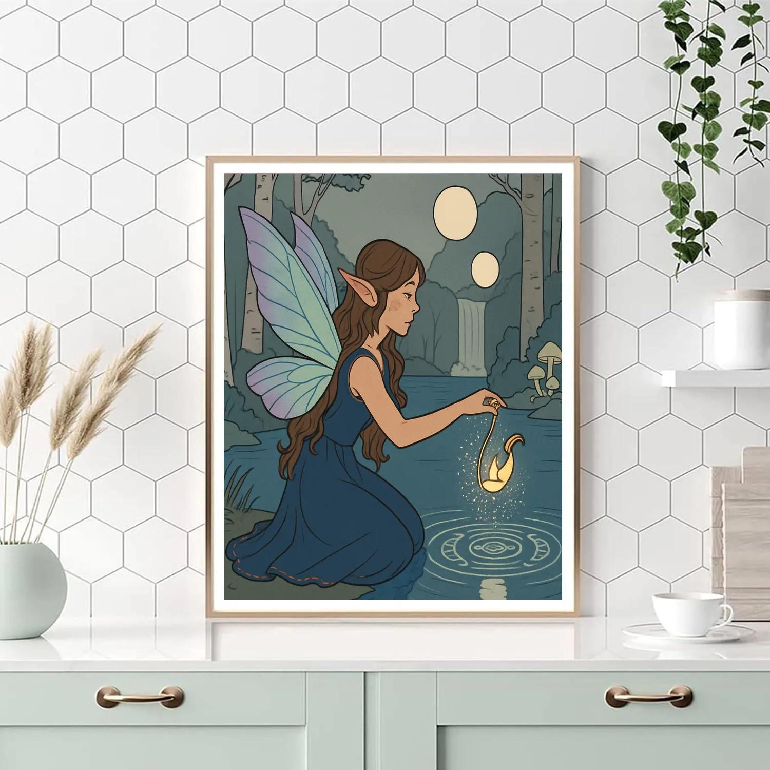 Mirror Lake With Fairy Lantern Rite paint by numbers