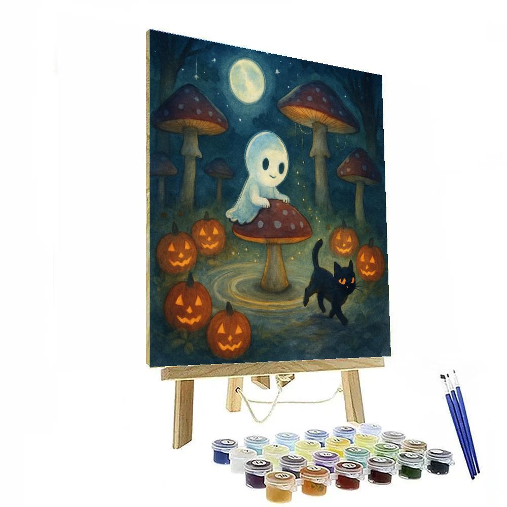 Moonlit Mushroom Carousel In The Enchanted Grove paint by numbers