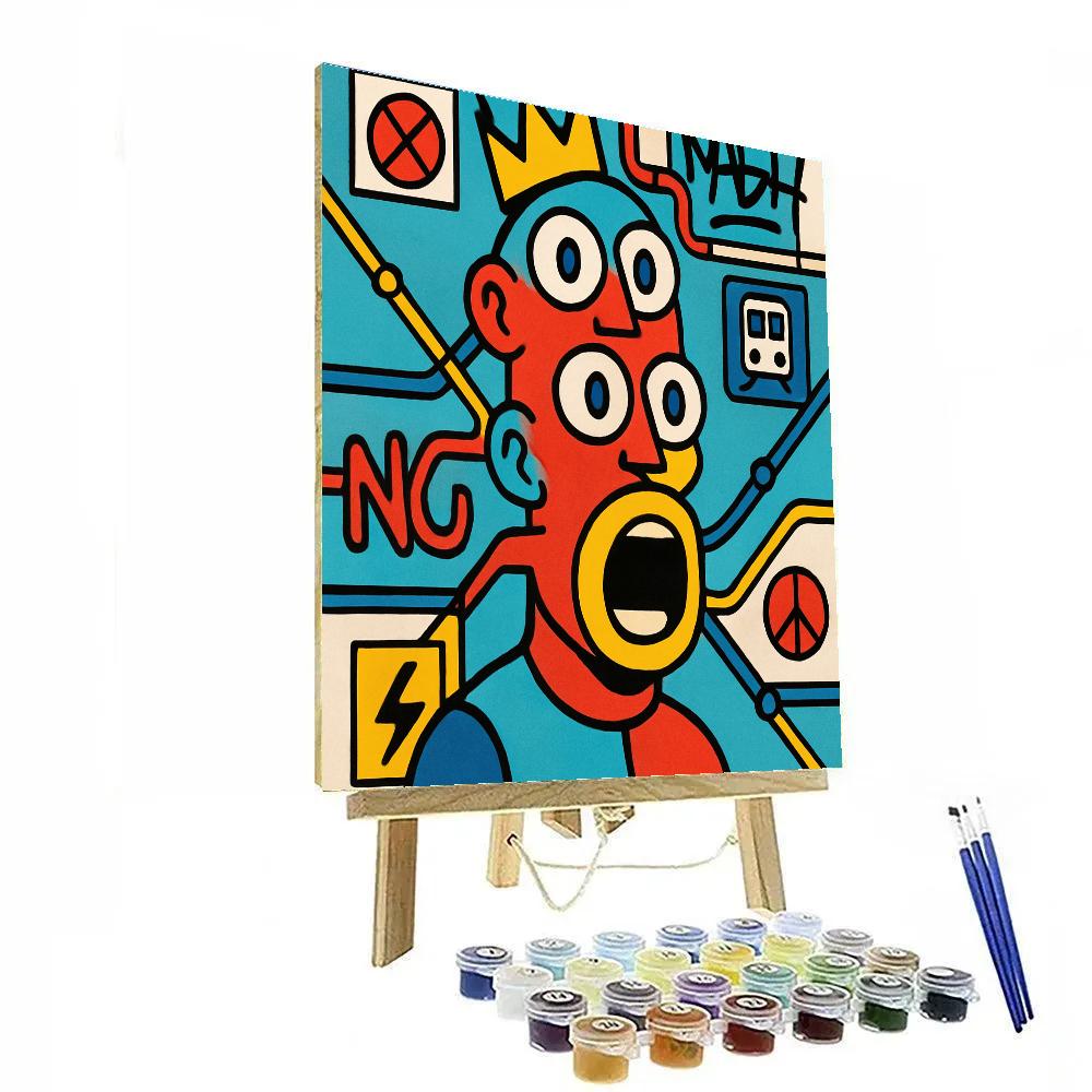 Neon Subway Oracle In Basquiat Pulse Paint by numbers kits
