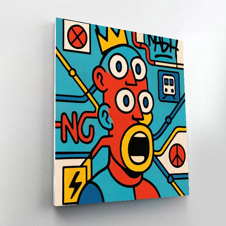 Neon Subway Oracle In Basquiat Pulse Paint by numbers kits