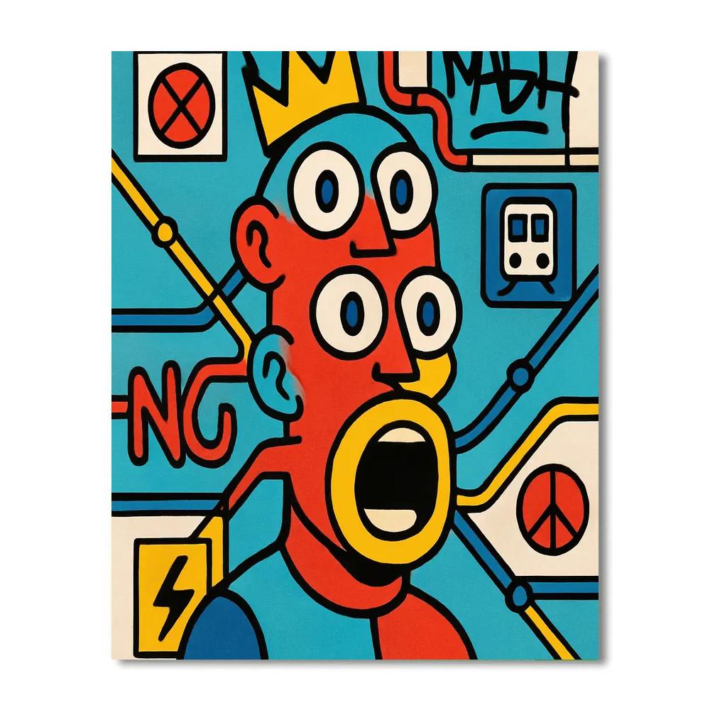 Neon Subway Oracle In Basquiat Pulse Paint by numbers kits