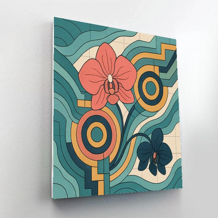 Tide Locked Orchids In Abstract Paint by numbers art