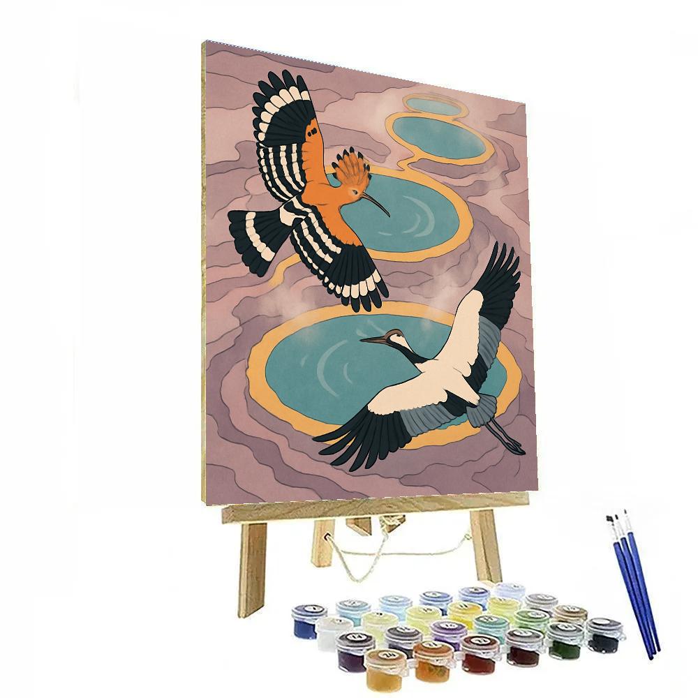 Birds Over Fumarole Springs painting number kit