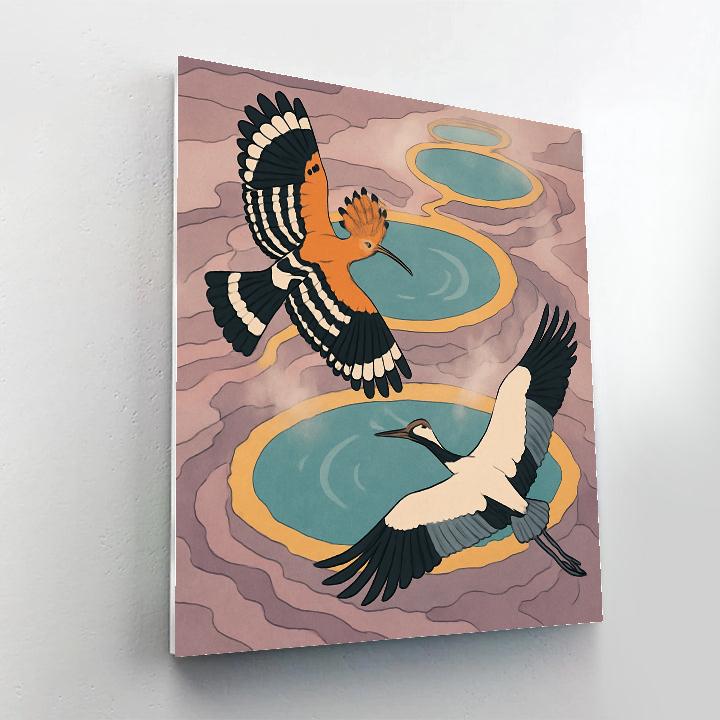 Birds Over Fumarole Springs painting number kit