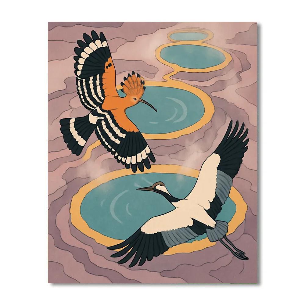 Birds Over Fumarole Springs painting number kit