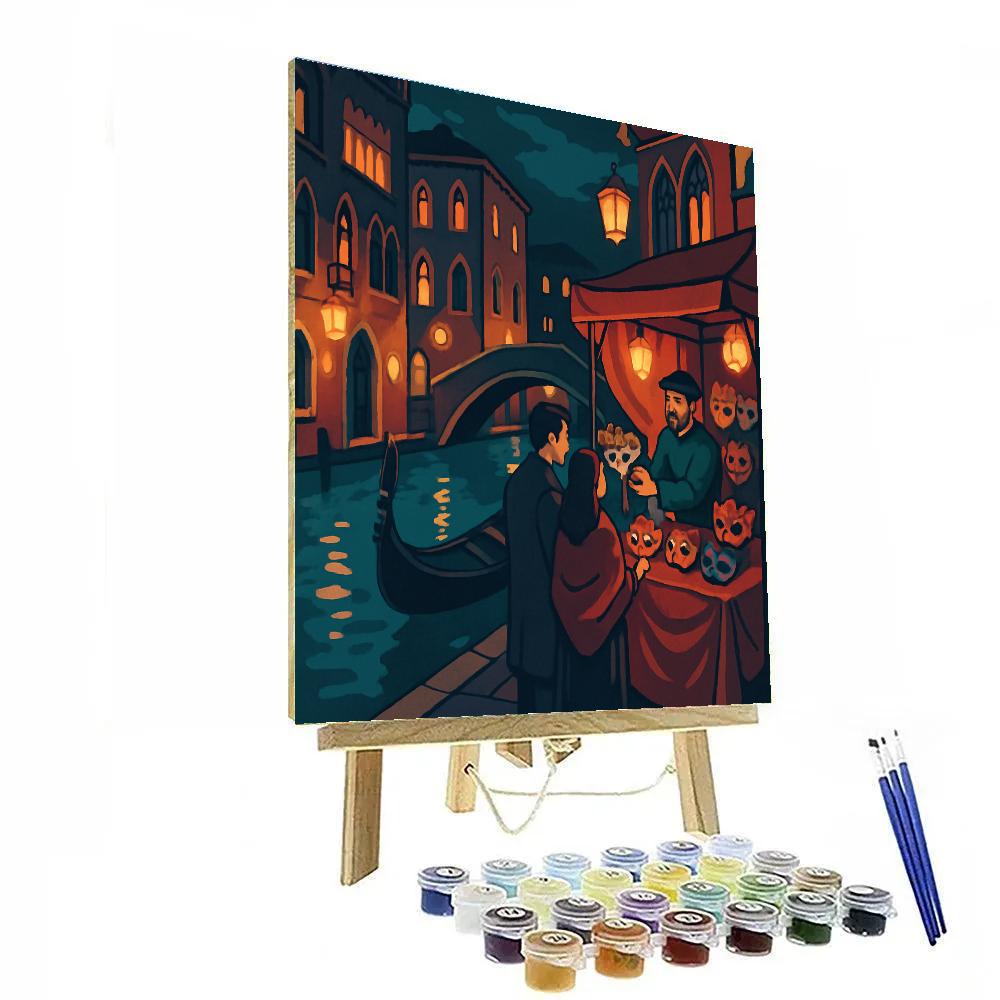 Carnival Mask Market In Venice Twilight Paint by numbers kits