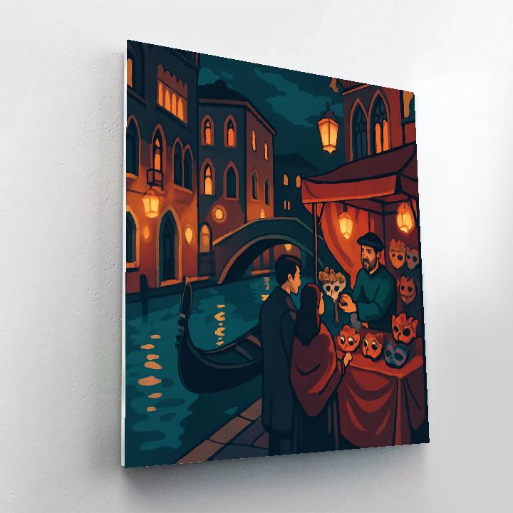 Carnival Mask Market In Venice Twilight Paint by numbers kits