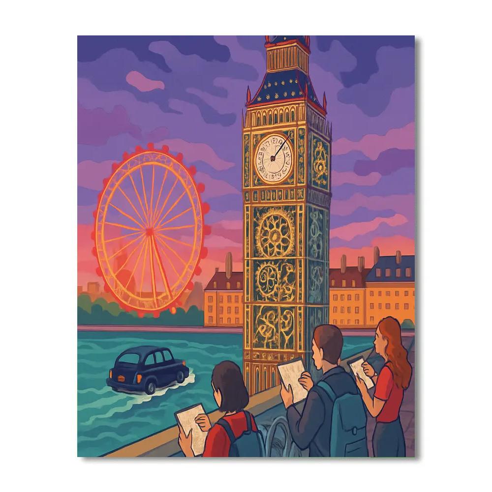 Clockwork Skyline In London Number painting