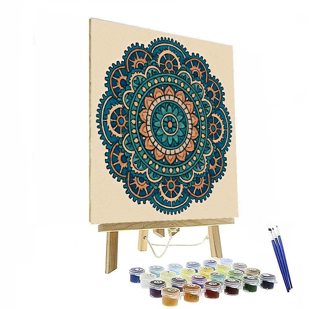 Clockwork Mirage Mandala paint by numbers