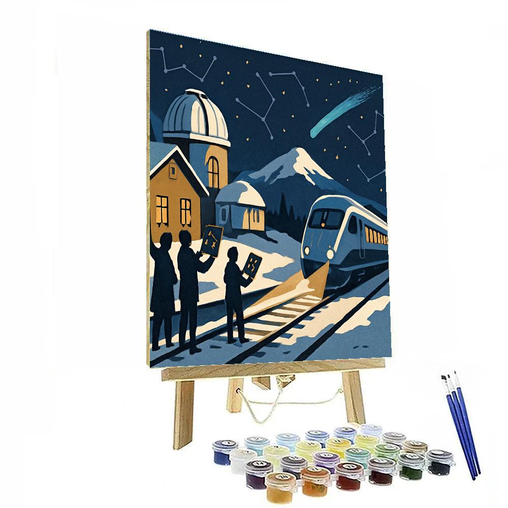 Moonlit Observatory Train Platform Number painting