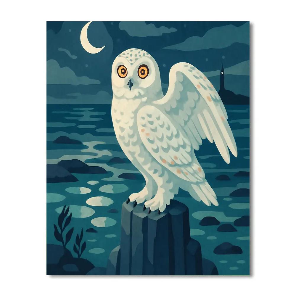 Tidepool Observatory Owl paint by color