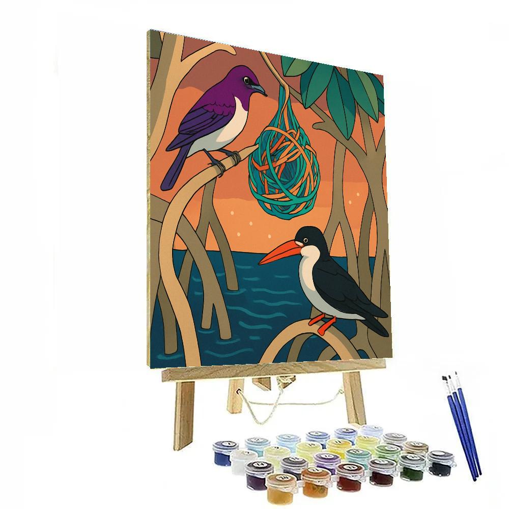 Mangrove Nesting With Birds Harmony Paint by numbers kits